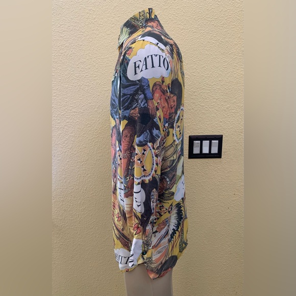 VTG MOSCHINO JEANS Men’s Size Medium Native American Print Button Down Shirt - Picture 4 of 12